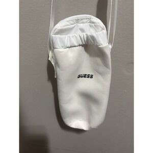 Guess Neoprene Water Bottle Holder Crossbody w Zippered Storage White Festival